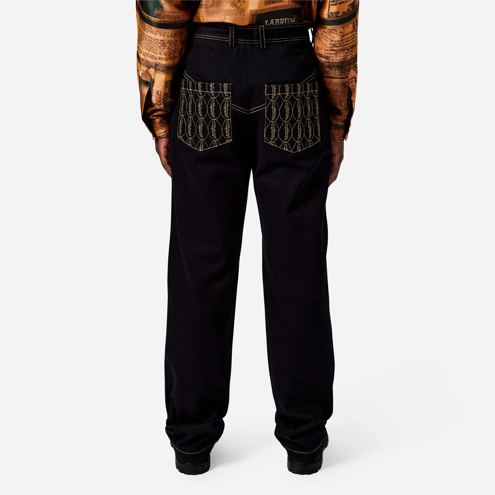 LABRUM MONOGRAM EMBROIDERED DENIM JEAN