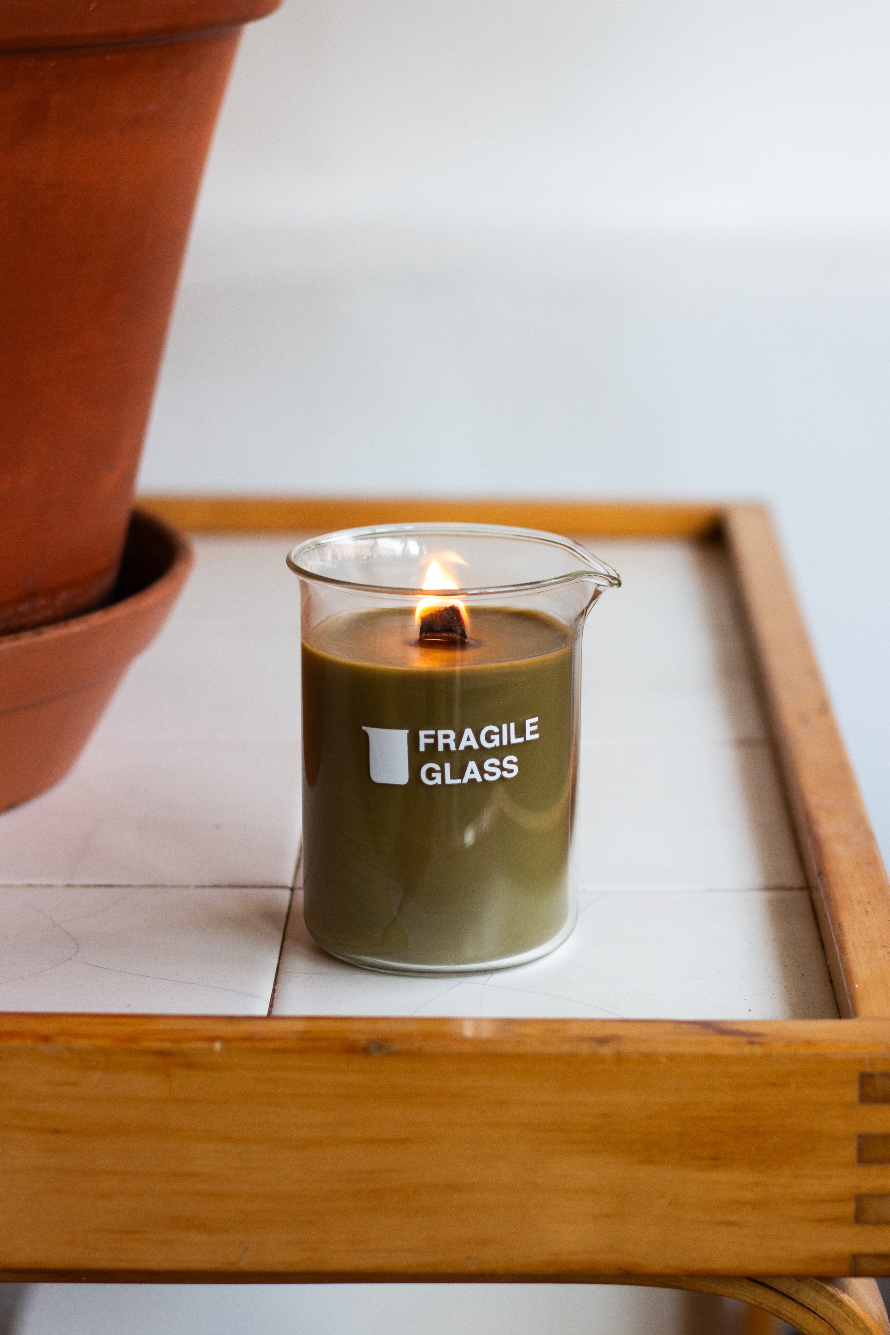 Fragile Glass 'Woodward' Candle